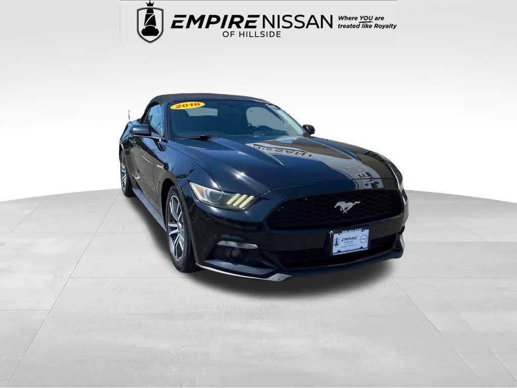 2016 Ford Mustang EcoBoost Premium in Shadow Black — front three-quarter view