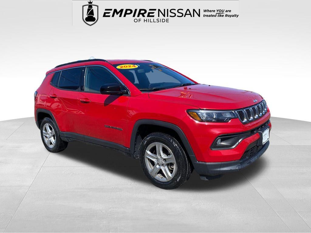 2024 Jeep Compass Latitude 4x4 in Red — front three-quarter view