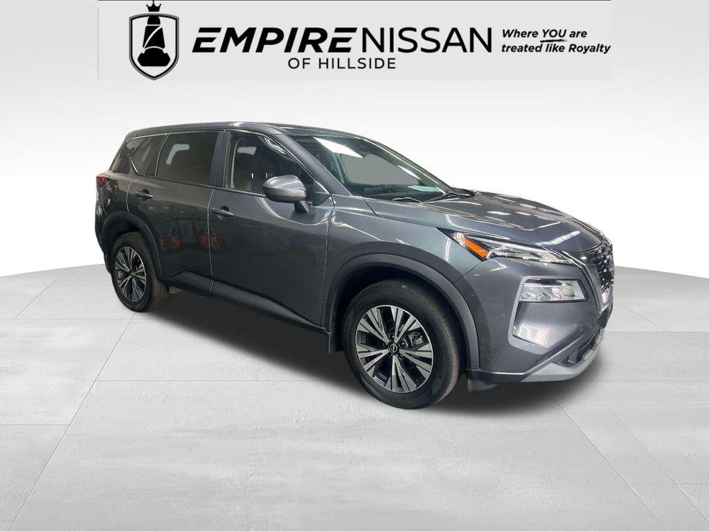 2023 Nissan Rogue SV Intelligent AWD in Gun Metallic — front three-quarter view