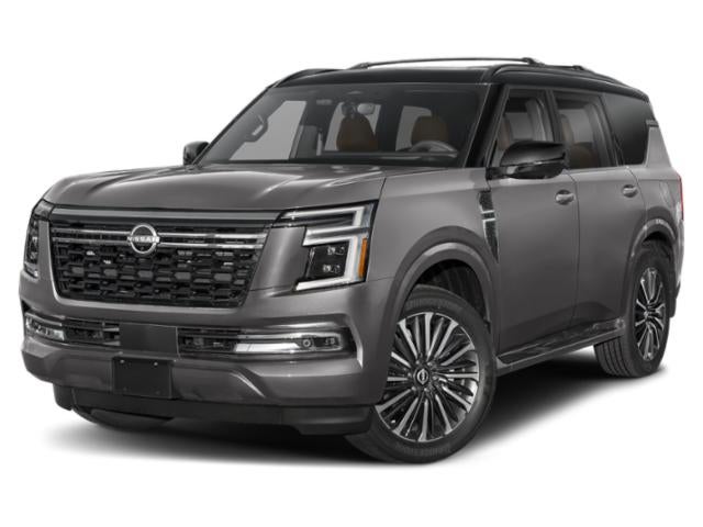 2026 Nissan Armada Platinum Reserve in Gun Metallic/Super Black — front three-quarter view