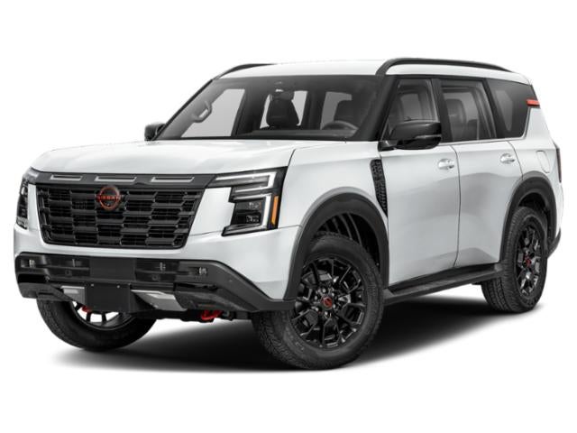 2025 Nissan Armada PRO-4X 4WD in Aspen White Tricoat — front three-quarter view