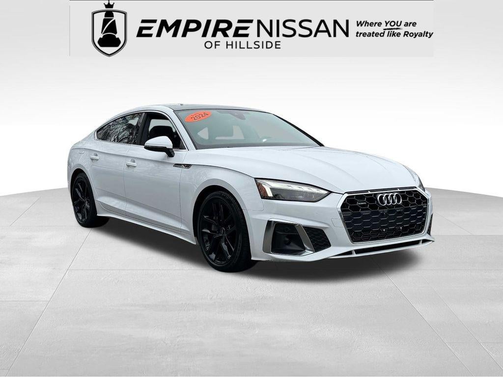 2024 Audi A5 Sportback 45 S line Premium Plus in White — front three-quarter view